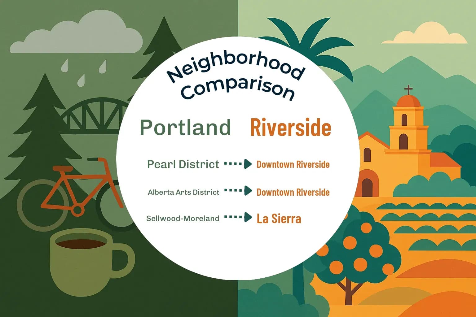 Portland vs Riverside Neighborhood Comparison