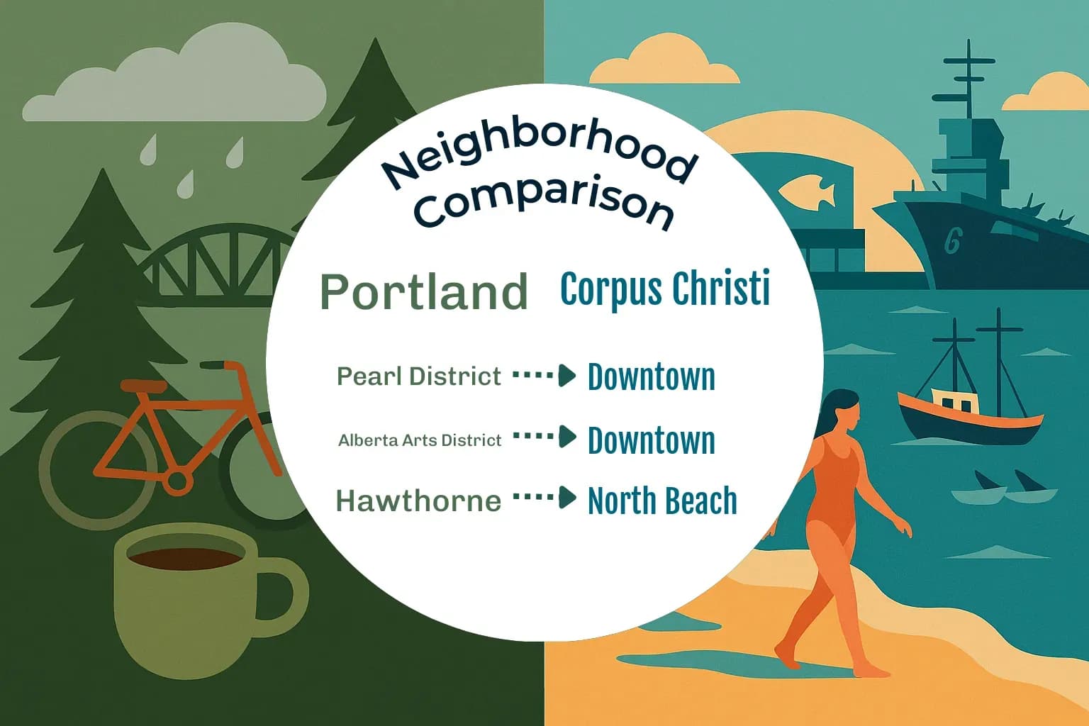 Portland vs Corpus Christi Neighborhood Comparison