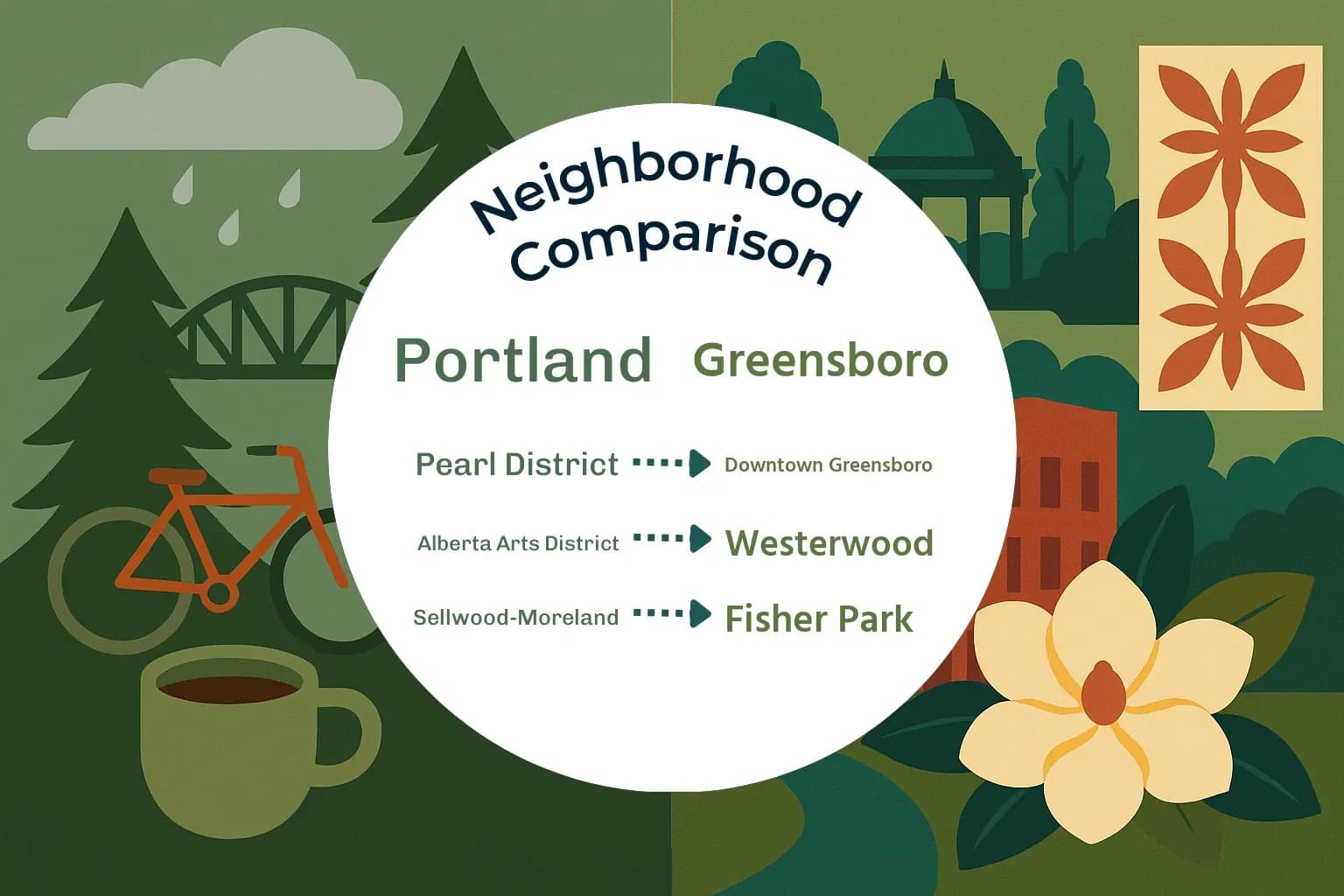 Portland vs Greensboro Neighborhood Comparison