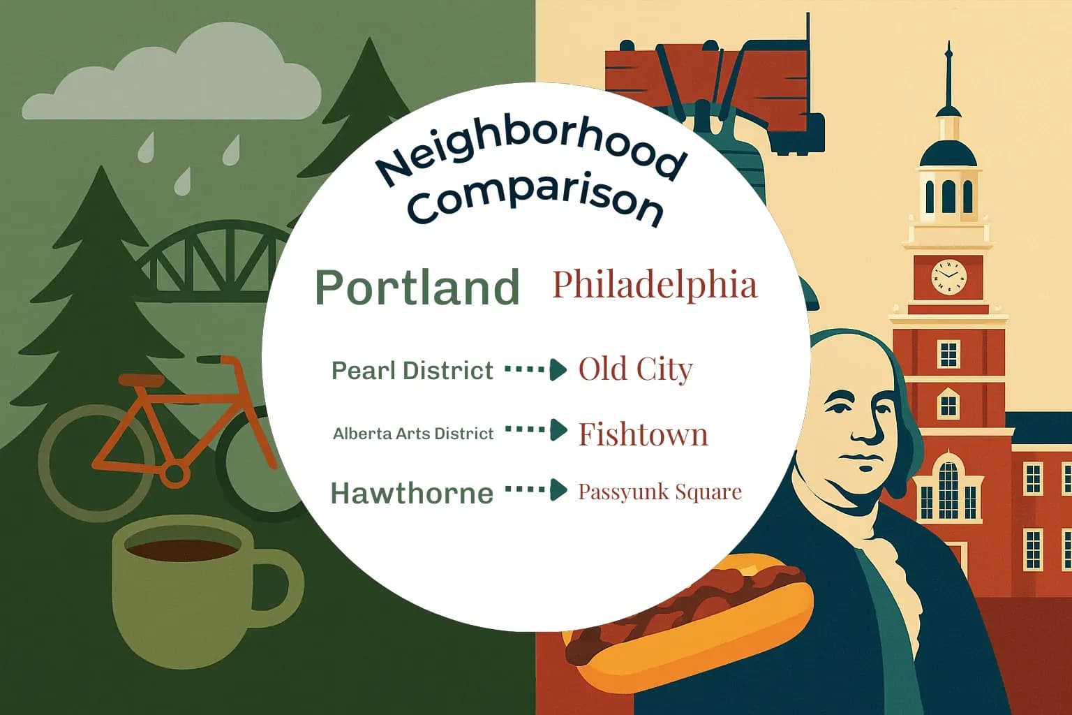 Portland vs Philadelphia Neighborhood Comparison