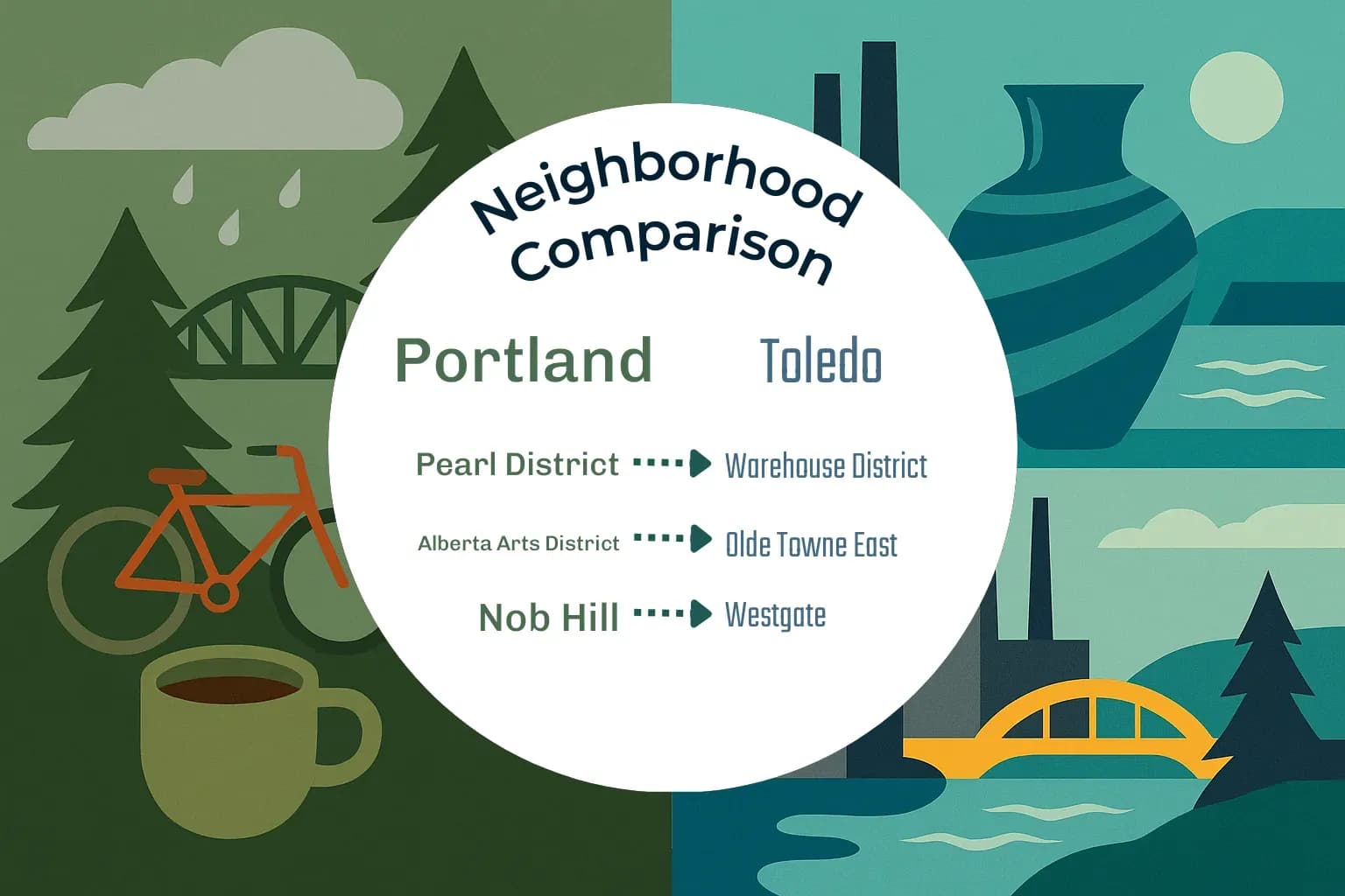 Portland vs Toledo Neighborhood Comparison