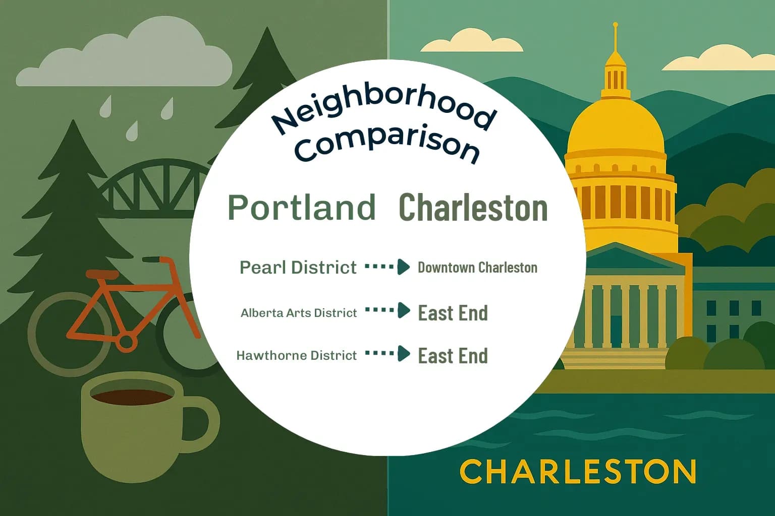 Portland vs Charleston Neighborhood Comparison