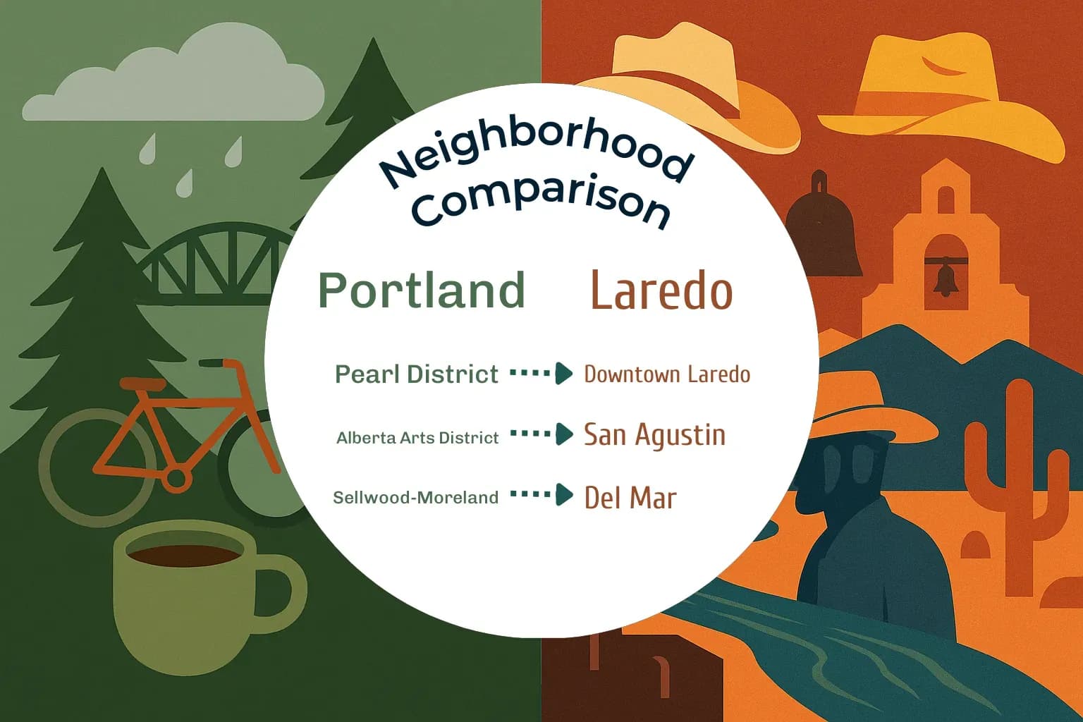 Portland vs Laredo Neighborhood Comparison