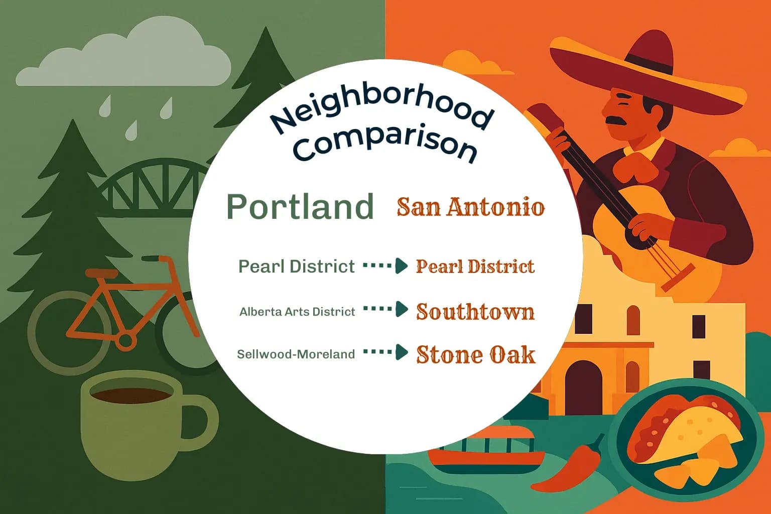 Portland vs San Antonio Neighborhood Comparison