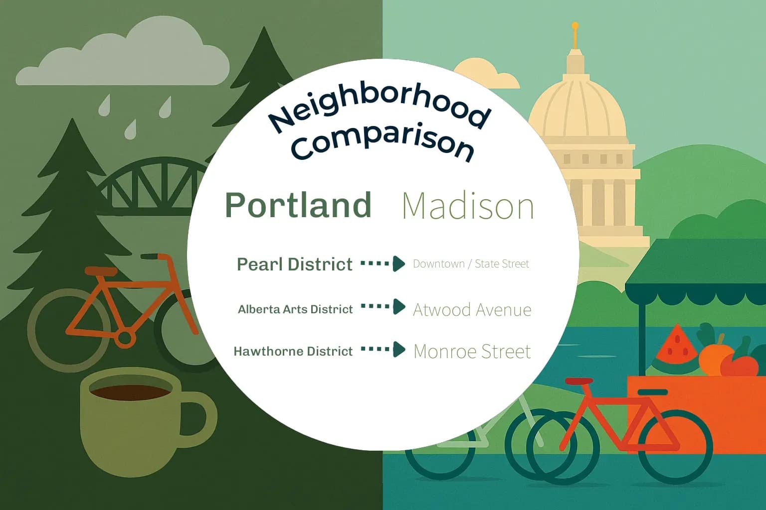 Portland vs Madison Neighborhood Comparison
