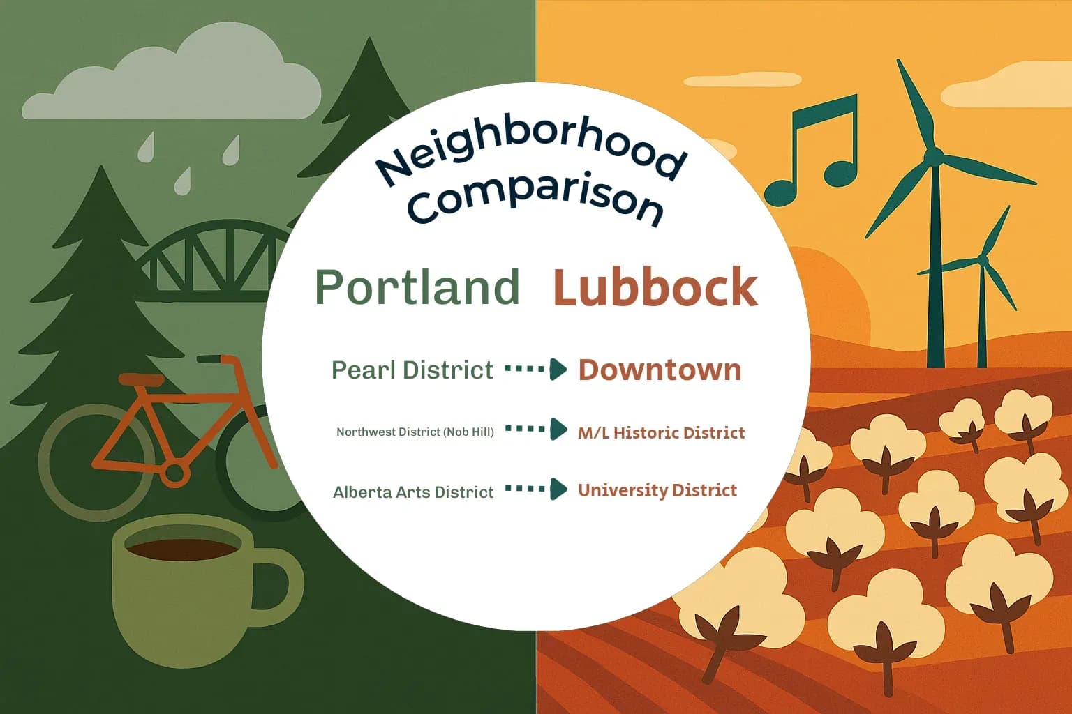 Portland vs Lubbock Neighborhood Comparison
