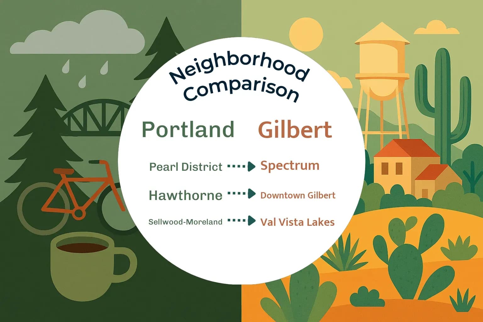 Portland vs Gilbert Neighborhood Comparison