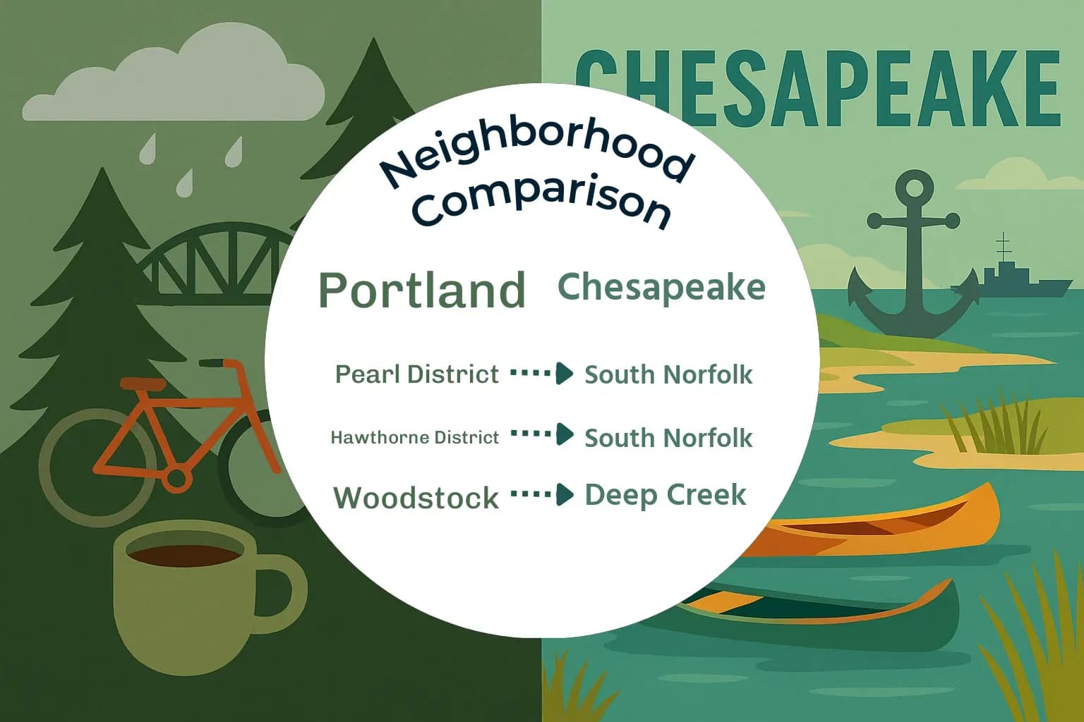 Portland vs Chesapeake Neighborhood Comparison