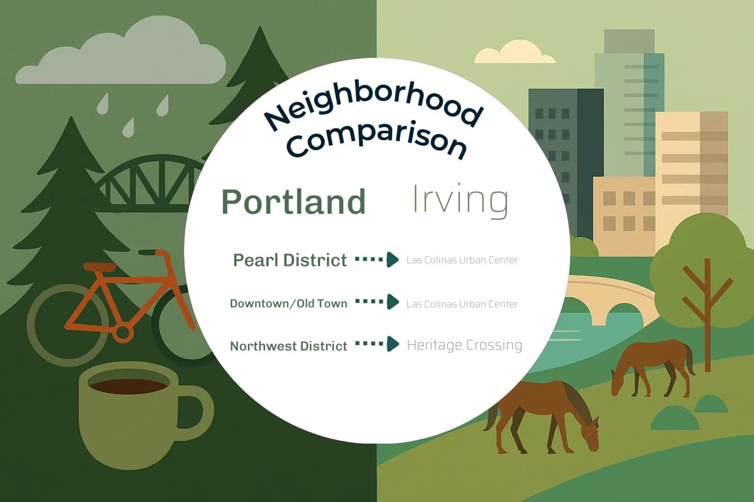 Portland vs Irving Neighborhood Comparison