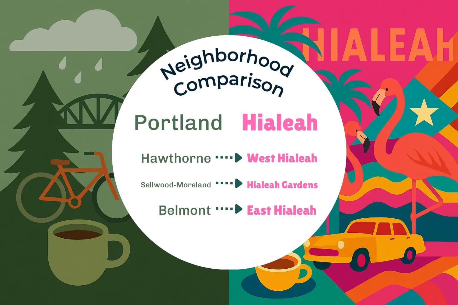Portland vs Hialeah Neighborhood Comparison