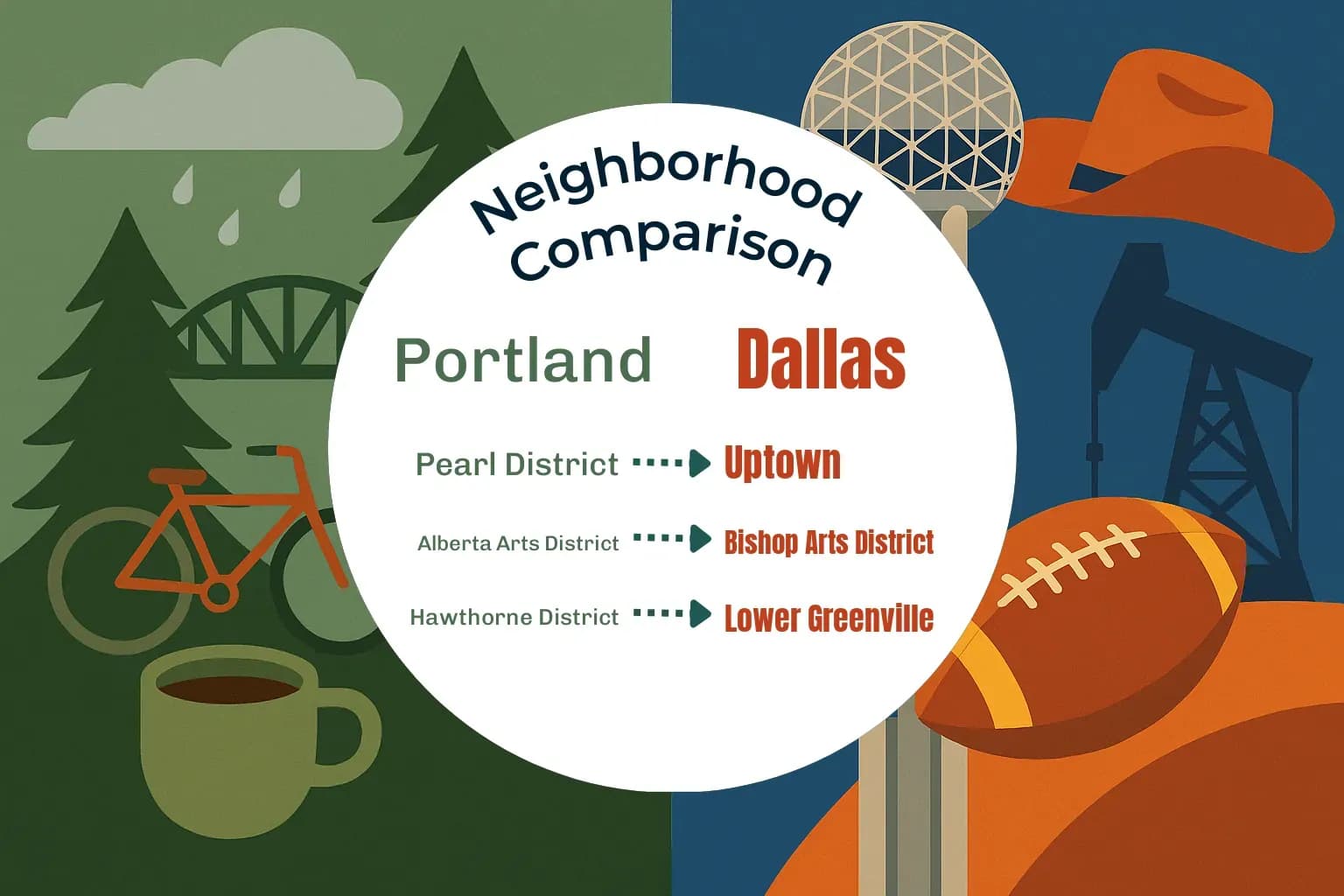 Portland vs Dallas Neighborhood Comparison
