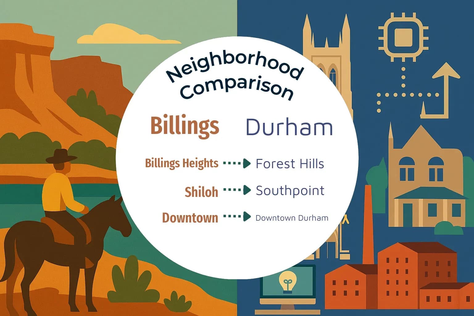 Billings vs Durham Neighborhood Comparison