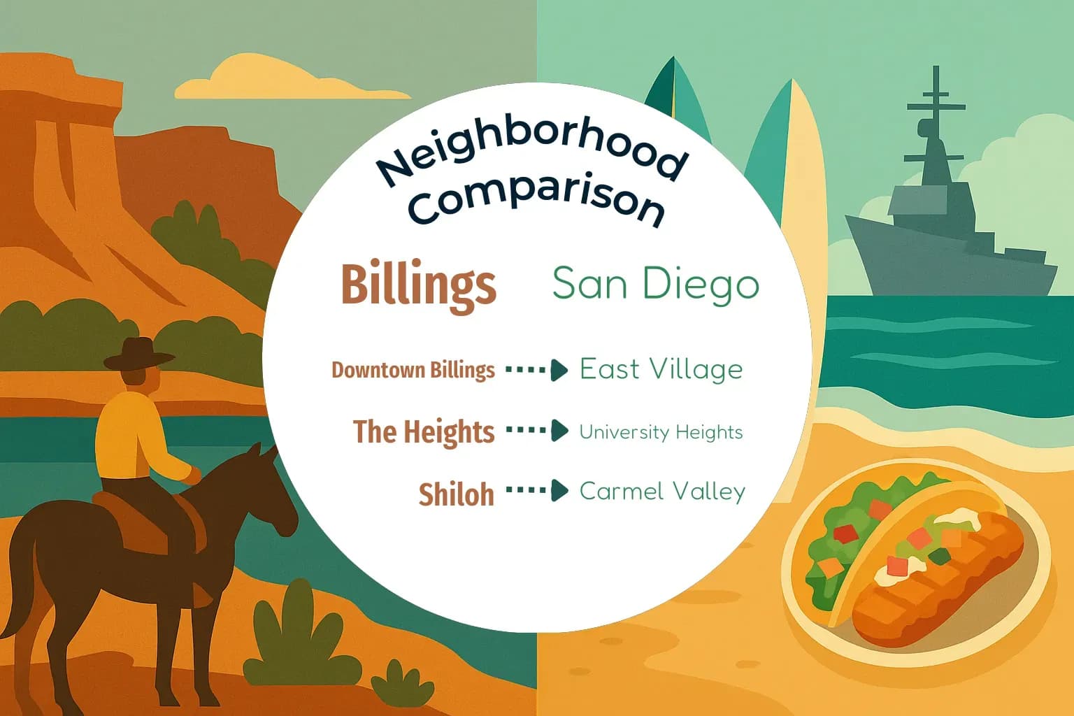 Billings vs San Diego Neighborhood Comparison