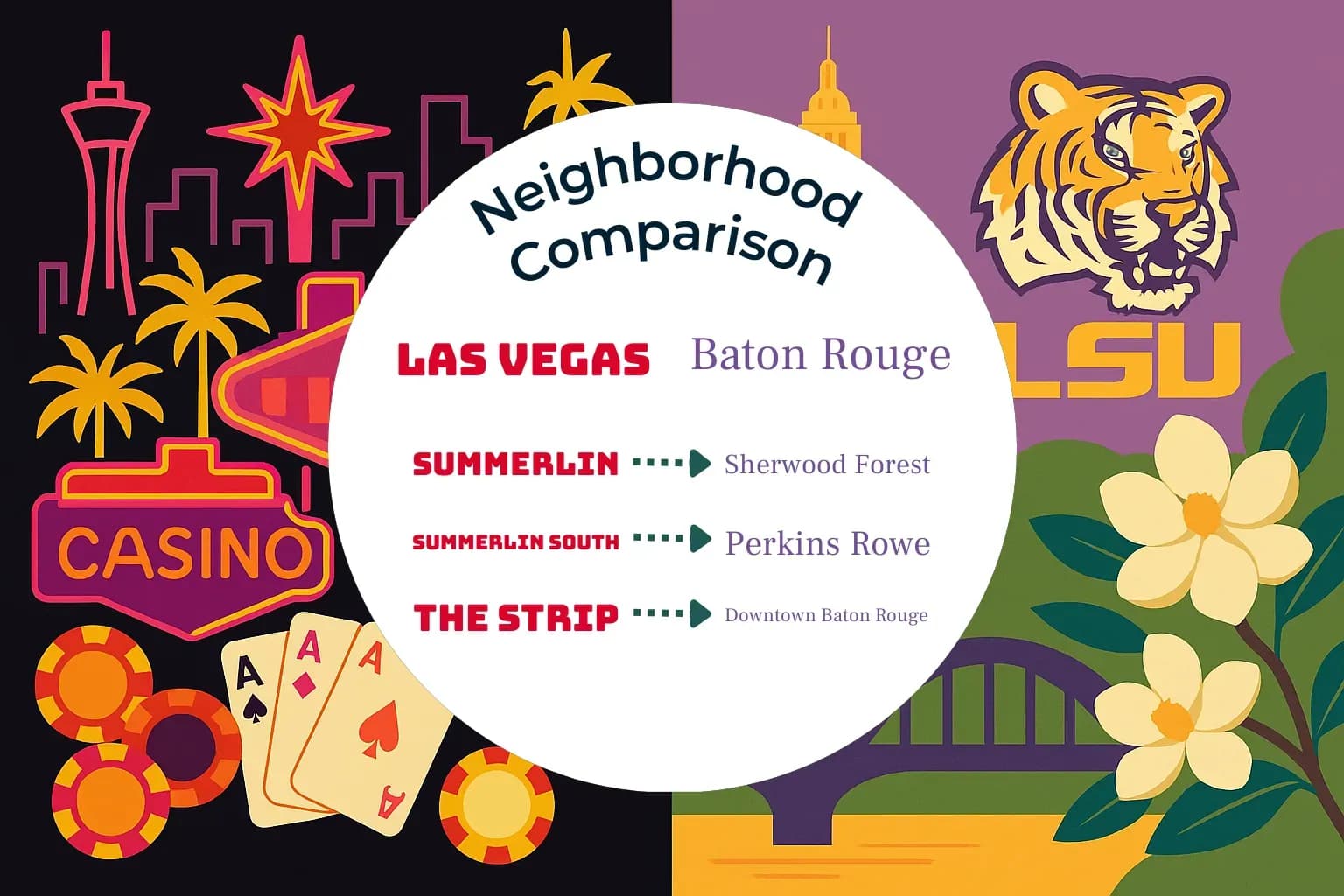 Las Vegas vs Baton Rouge Neighborhood Comparison