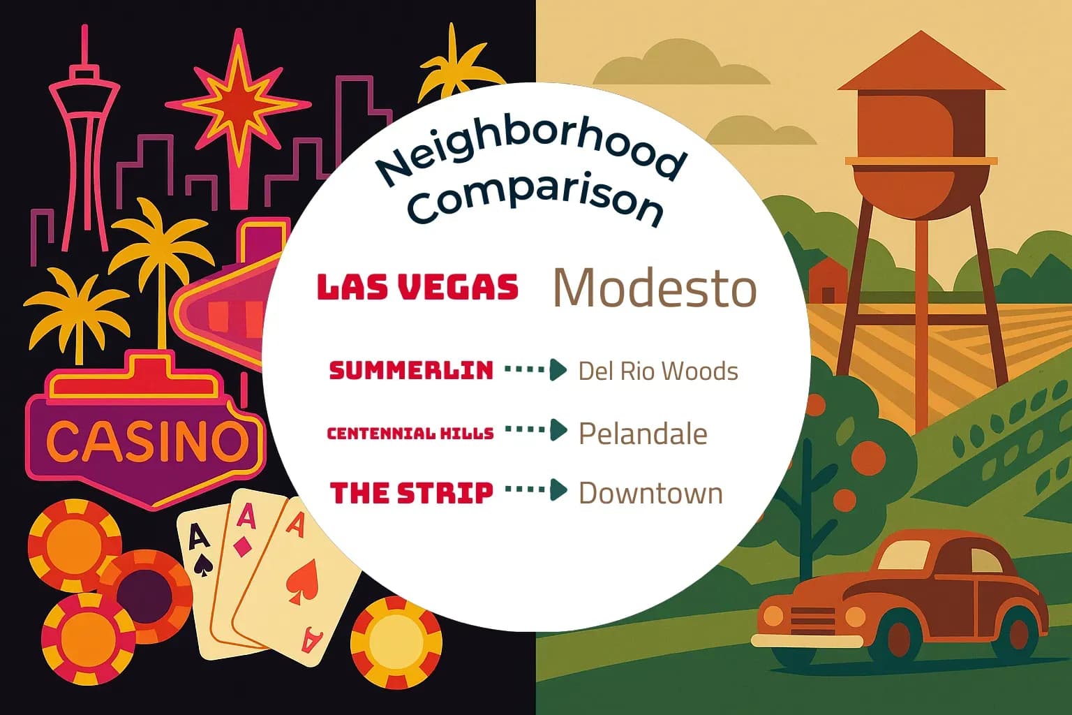 Las Vegas vs Modesto Neighborhood Comparison