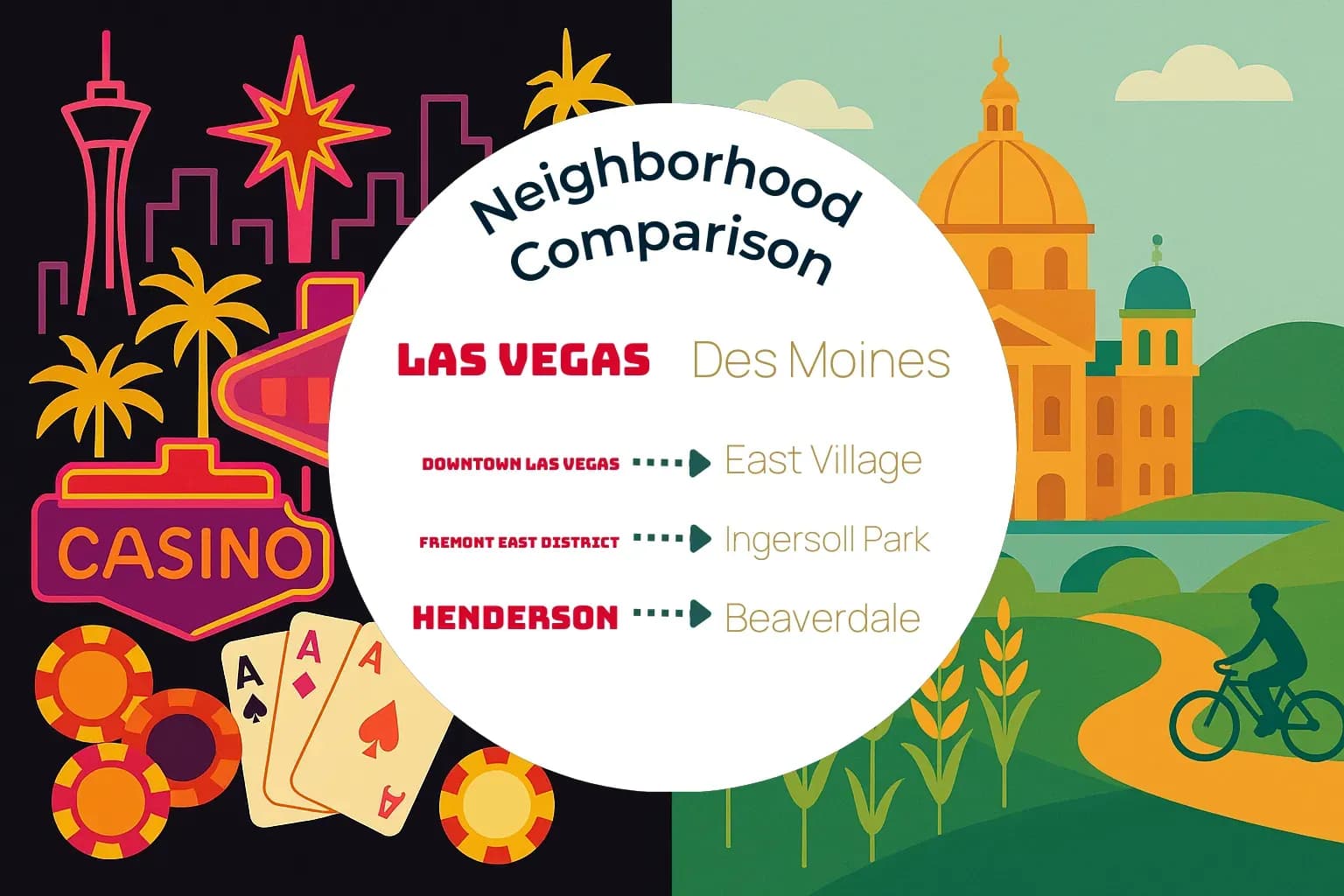Las Vegas vs Des Moines Neighborhood Comparison