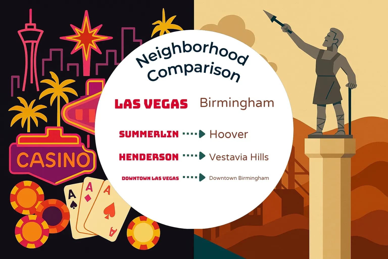 Las Vegas vs Birmingham Neighborhood Comparison