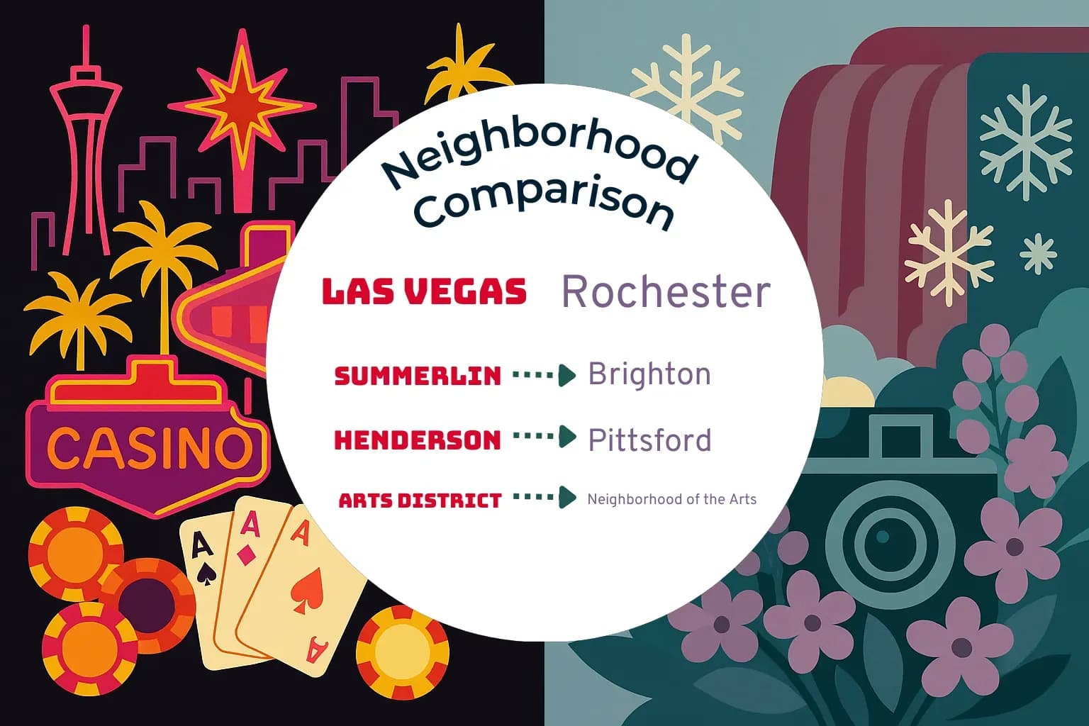 Las Vegas vs Rochester Neighborhood Comparison