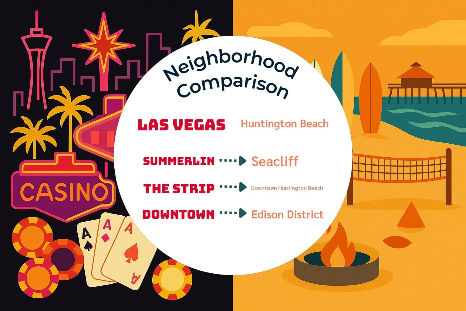 Las Vegas vs Huntington Beach Neighborhood Comparison