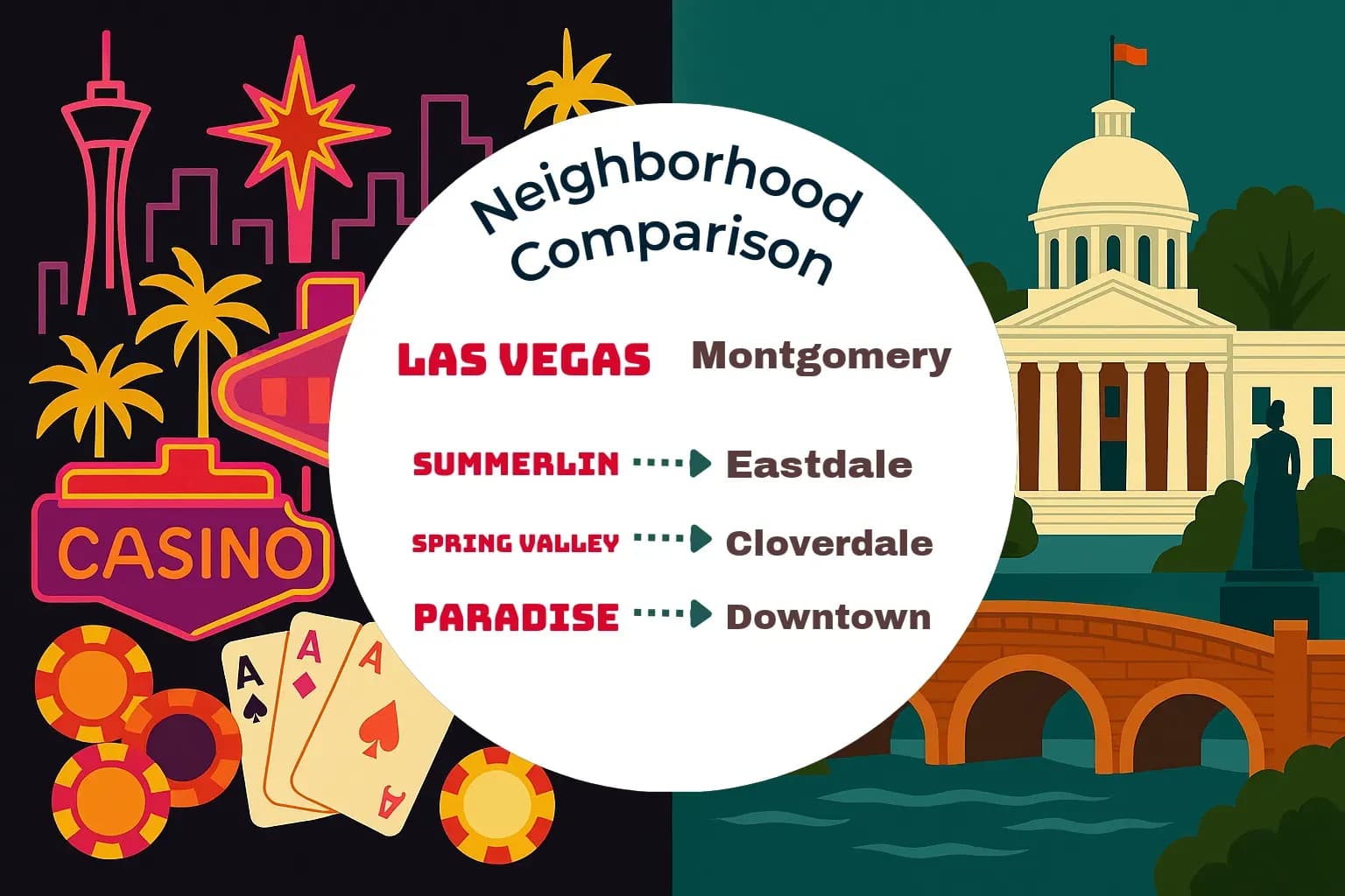 Las Vegas vs Montgomery Neighborhood Comparison