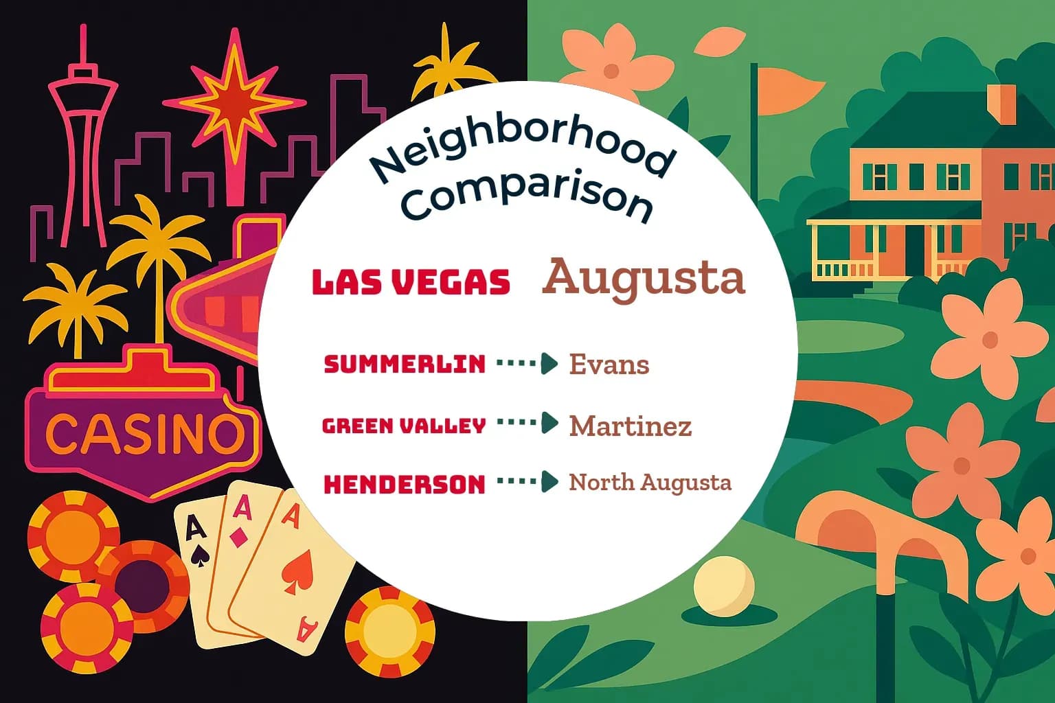 Las Vegas vs Augusta Neighborhood Comparison