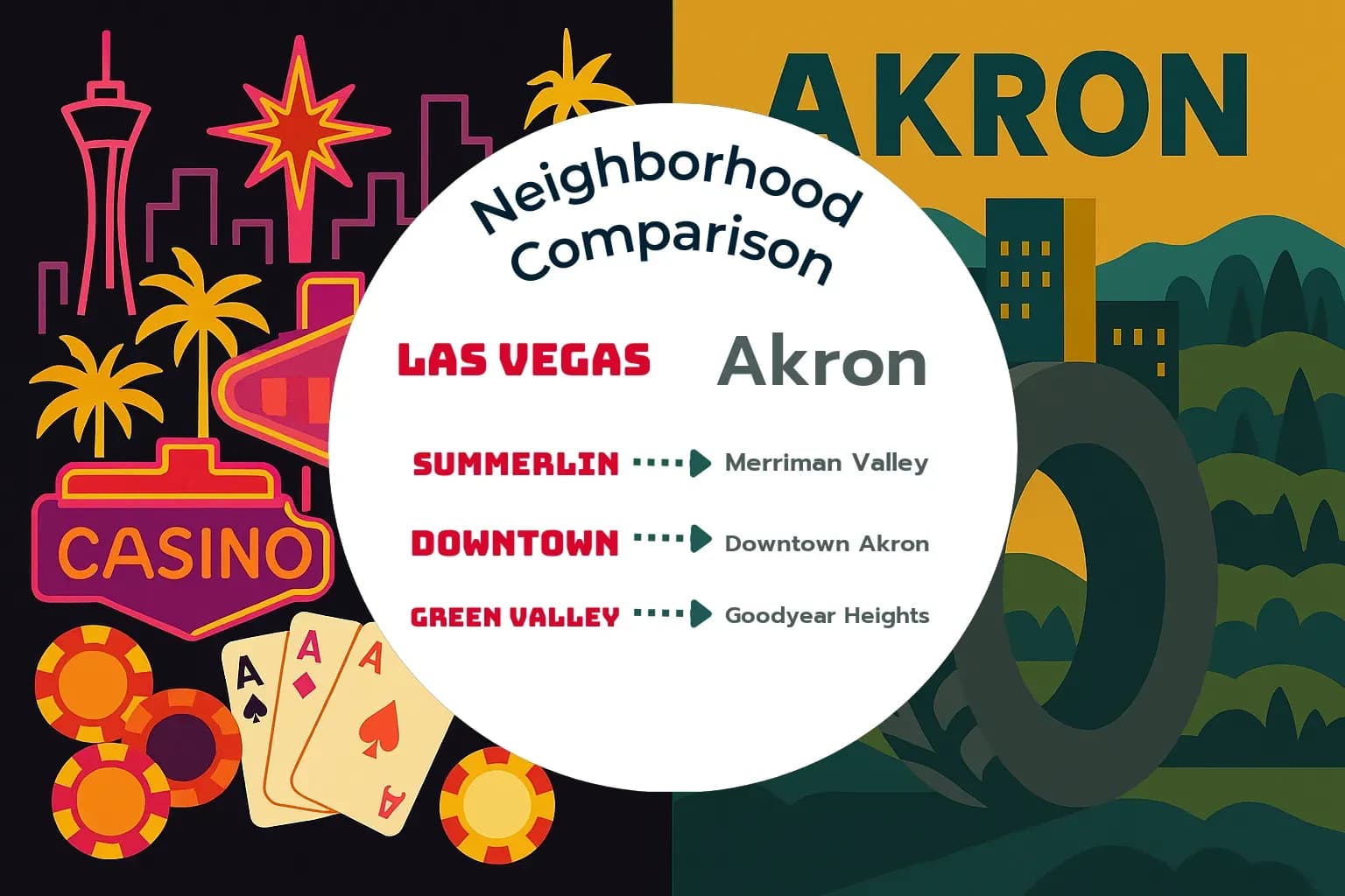 Las Vegas vs Akron Neighborhood Comparison
