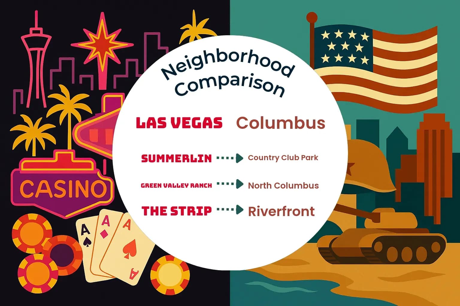 Las Vegas vs Columbus Neighborhood Comparison