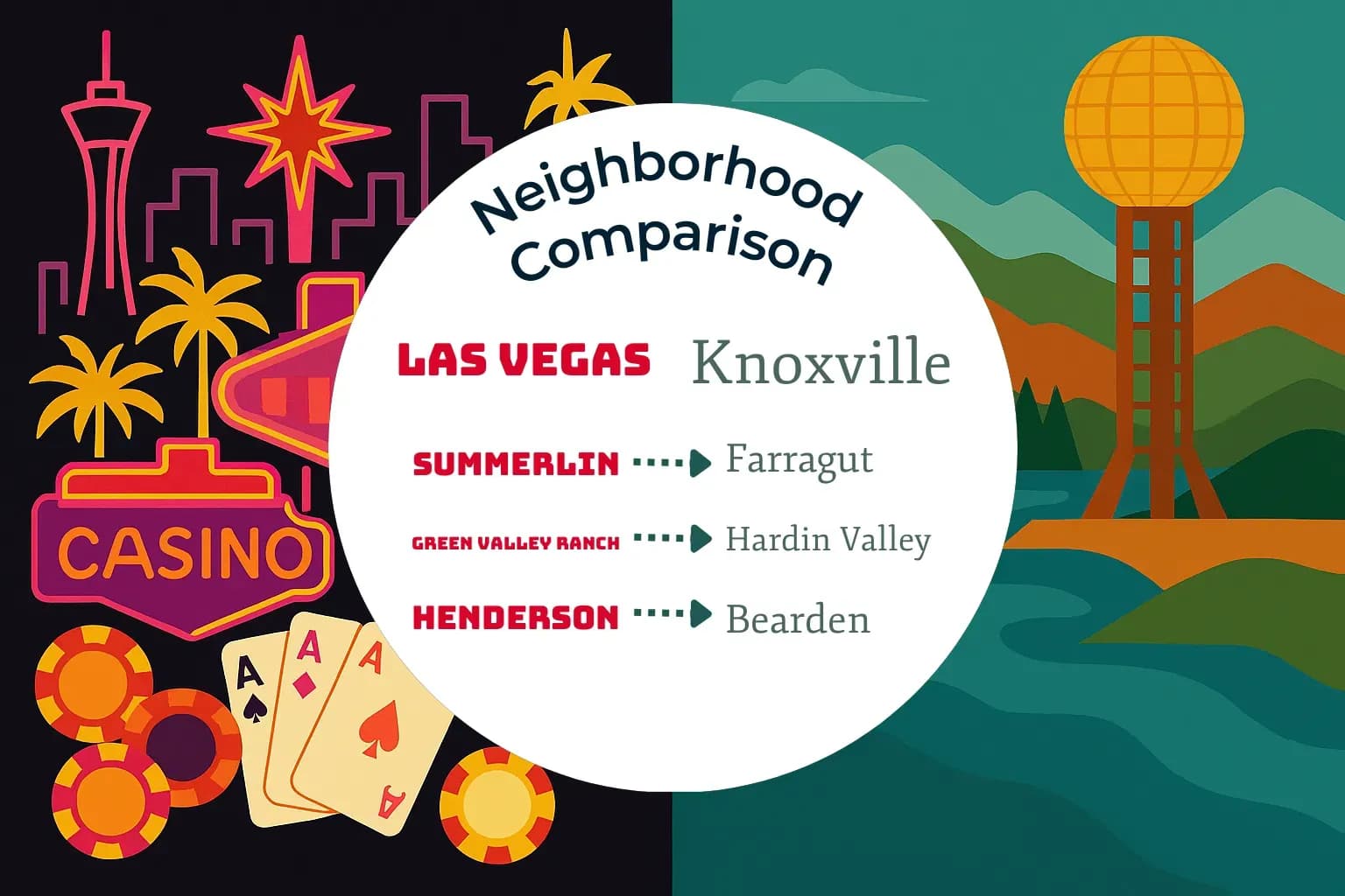 Las Vegas vs Knoxville Neighborhood Comparison