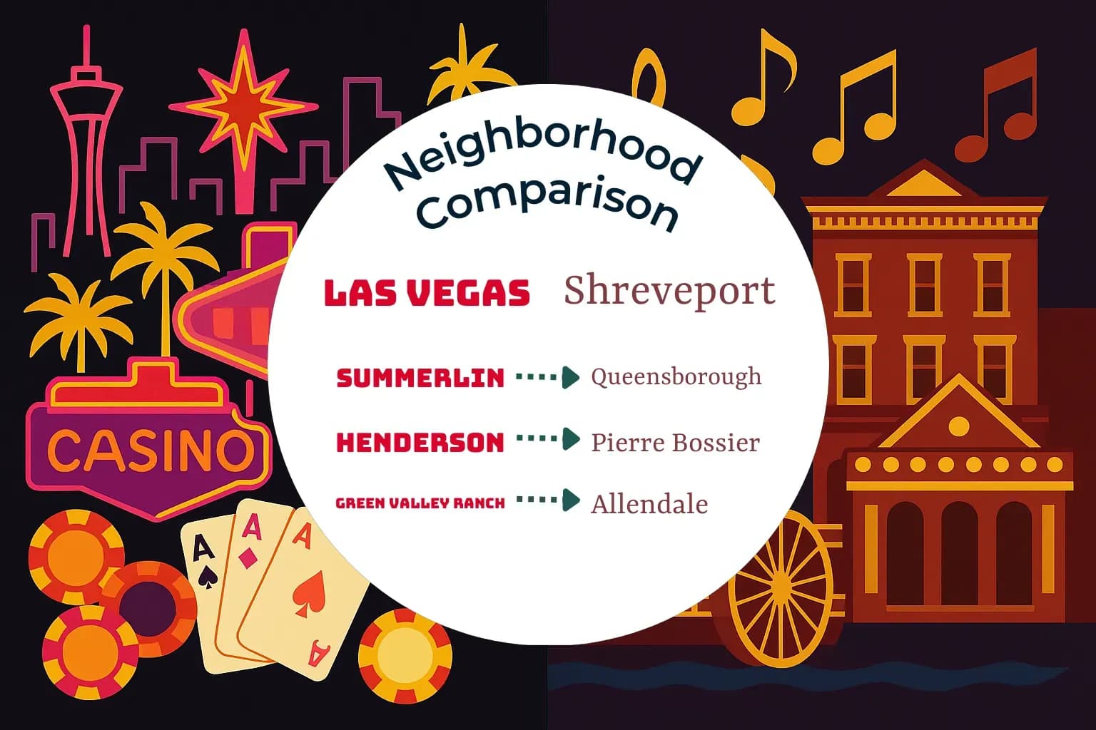 Las Vegas vs Shreveport Neighborhood Comparison