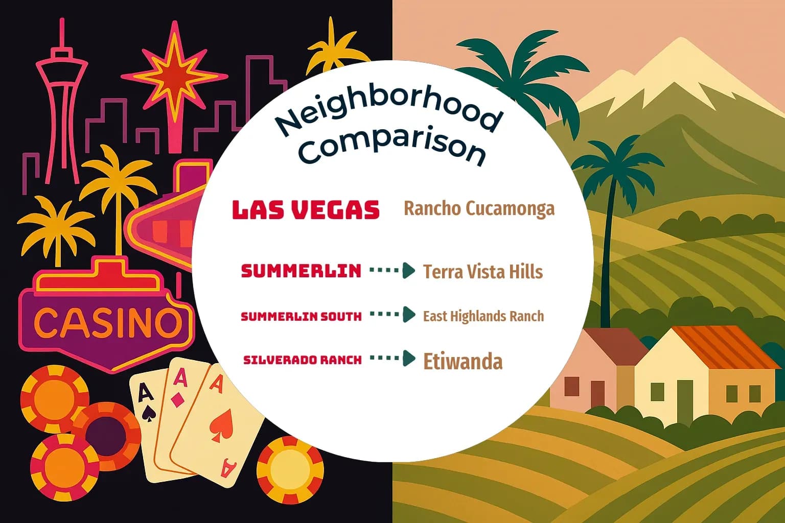 Las Vegas vs Rancho Cucamonga Neighborhood Comparison