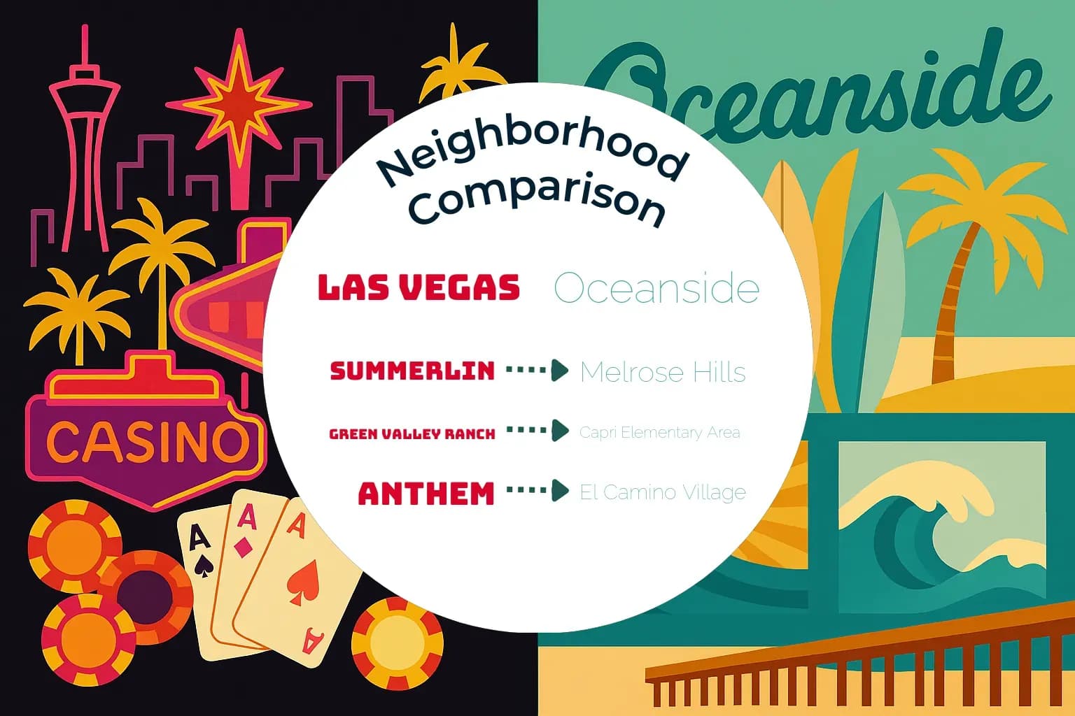 Las Vegas vs Oceanside Neighborhood Comparison