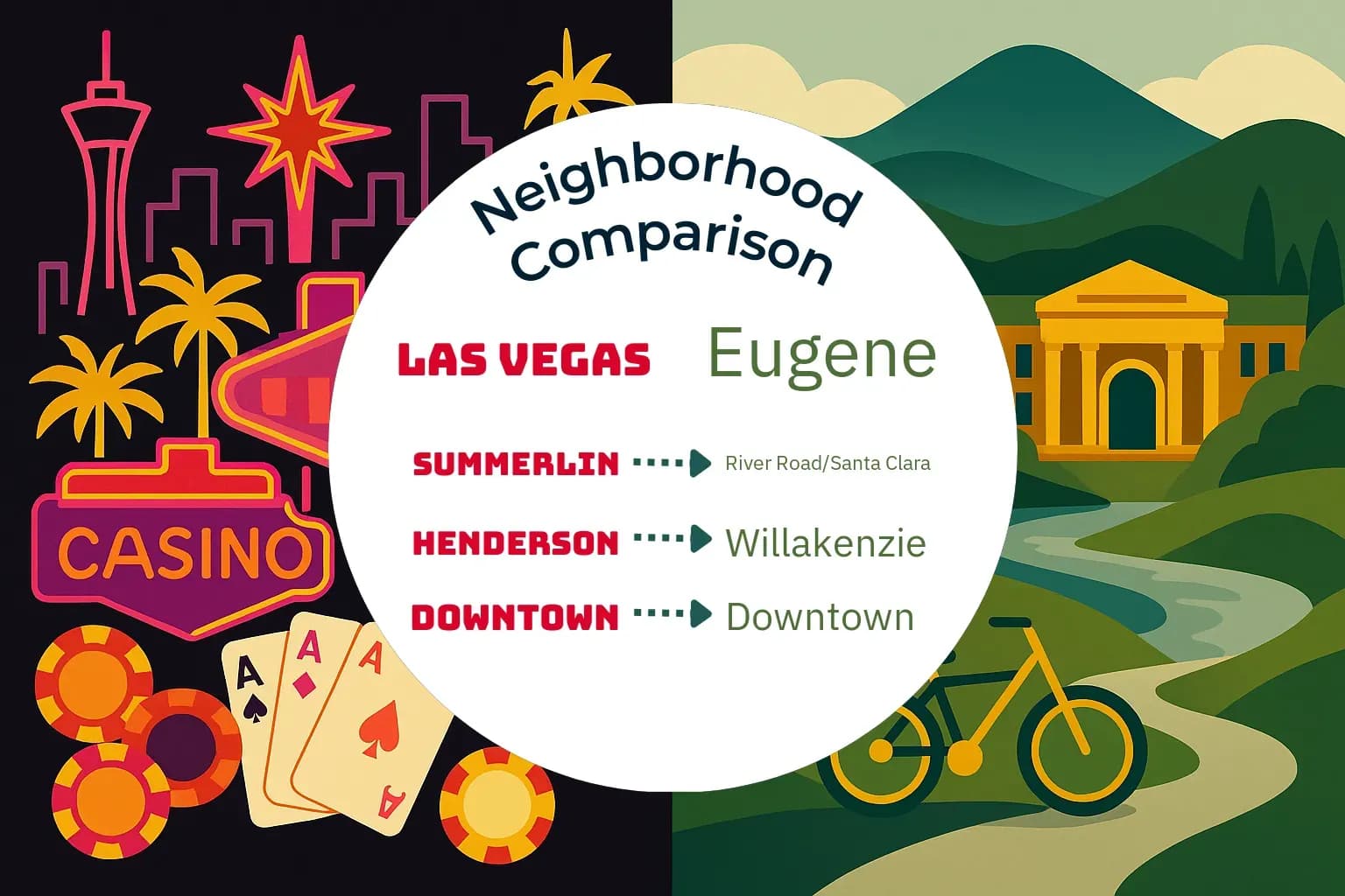 Las Vegas vs Eugene Neighborhood Comparison