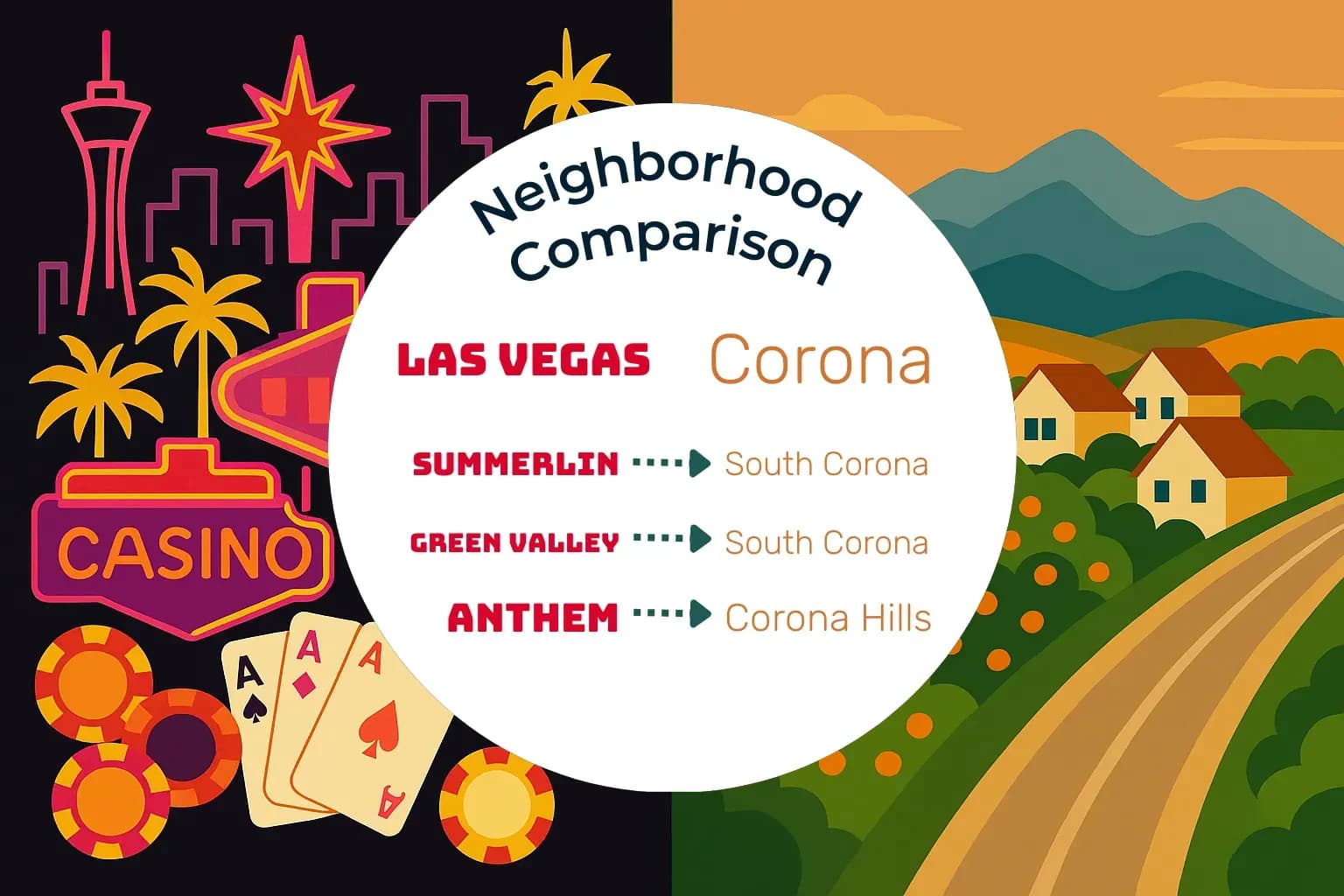 Las Vegas vs Corona Neighborhood Comparison