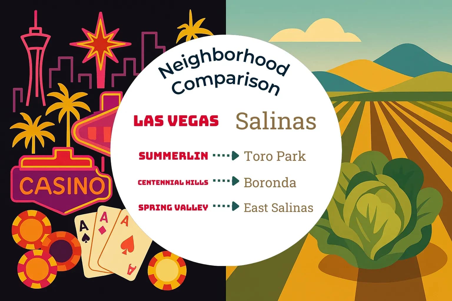 Las Vegas vs Salinas Neighborhood Comparison