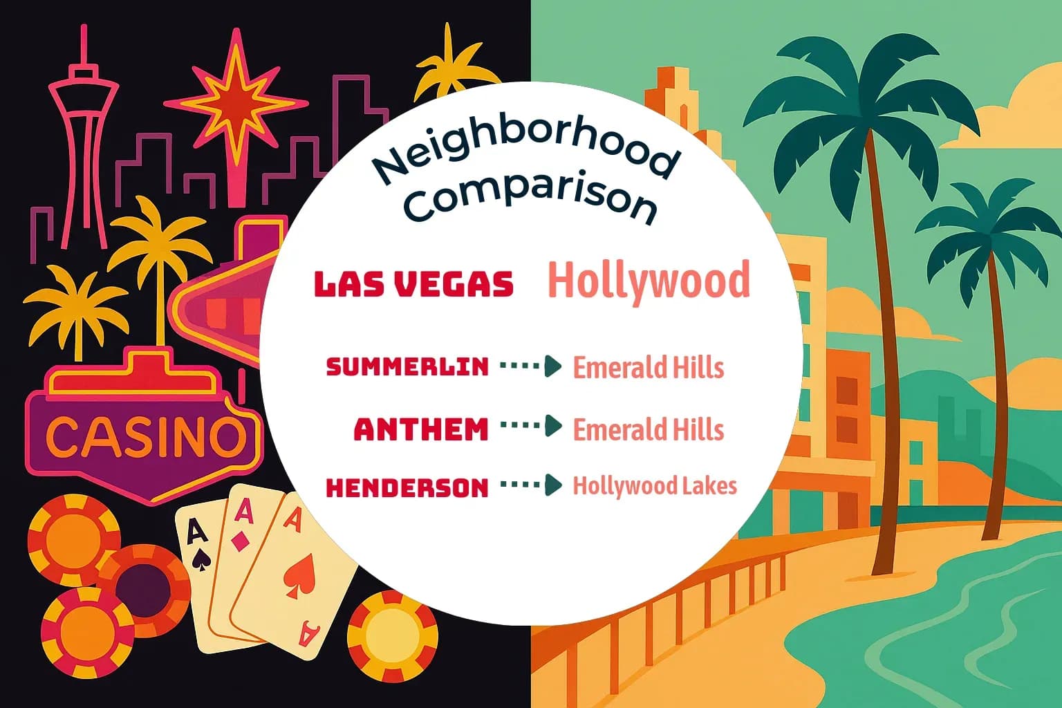 Las Vegas vs Hollywood Neighborhood Comparison