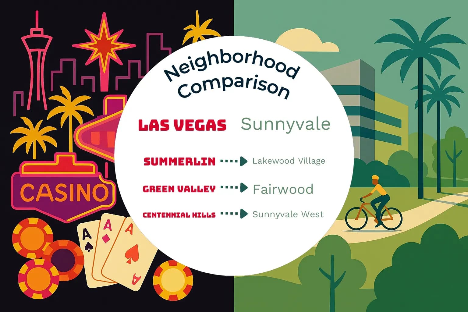 Las Vegas vs Sunnyvale Neighborhood Comparison