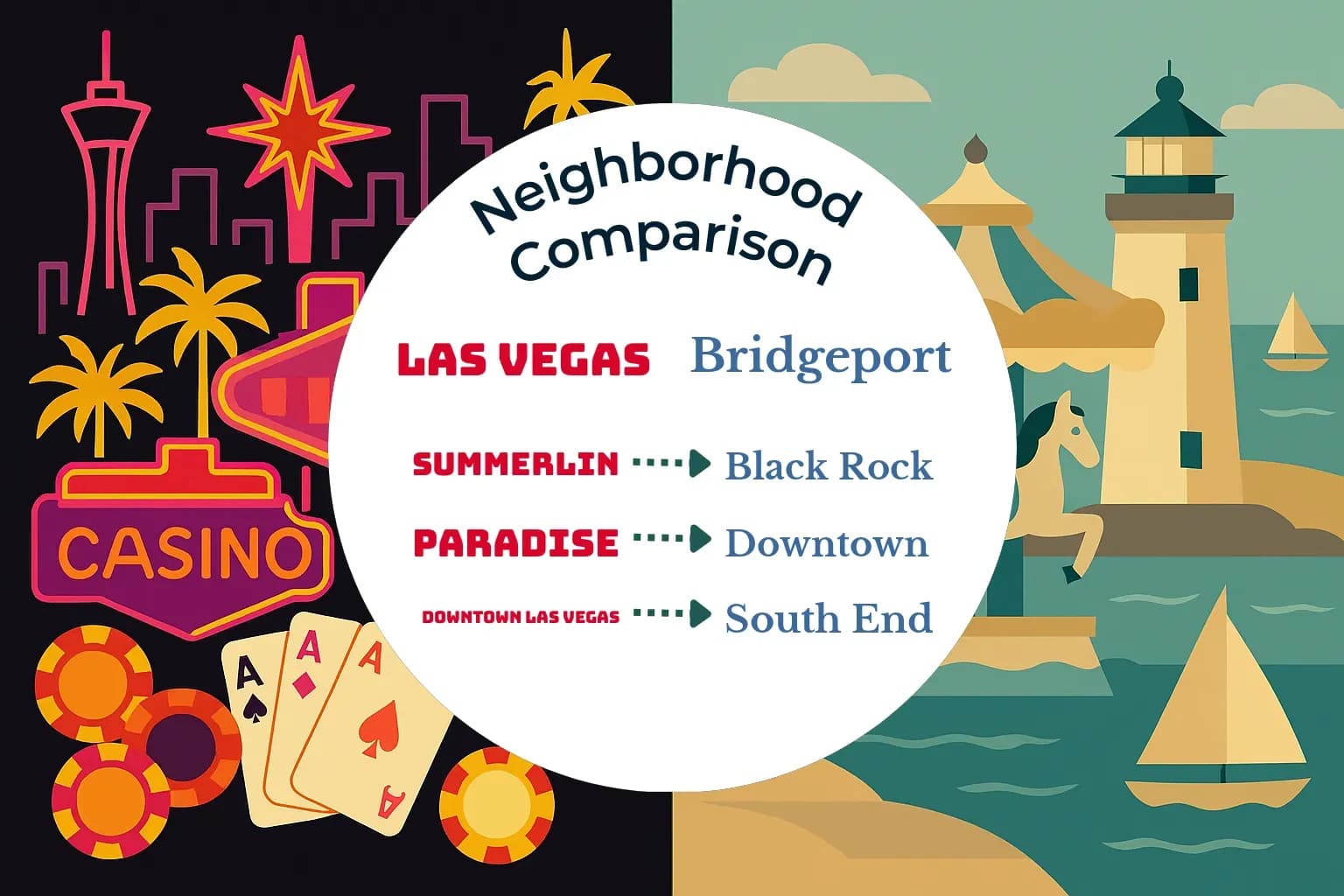 Las Vegas vs Bridgeport Neighborhood Comparison