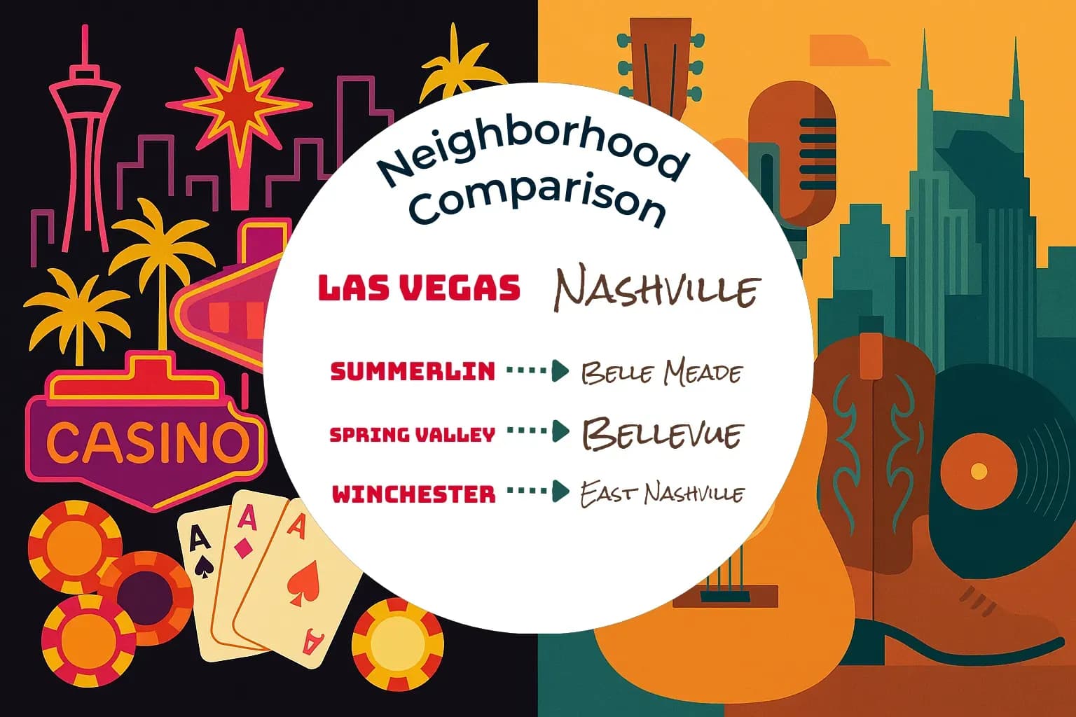 Las Vegas vs Nashville Neighborhood Comparison