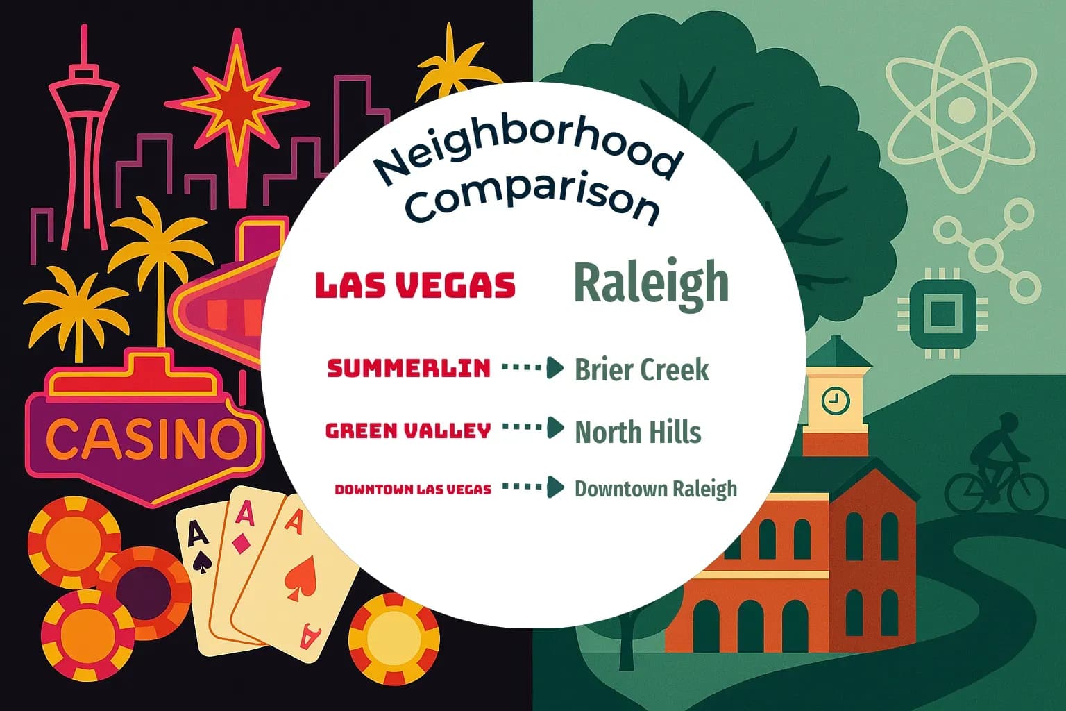 Las Vegas vs Raleigh Neighborhood Comparison