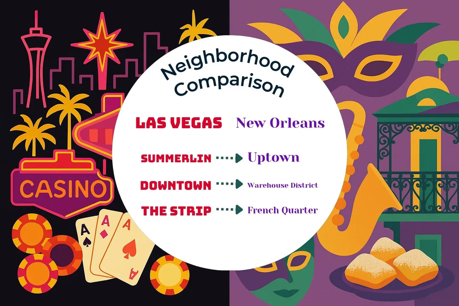 Las Vegas vs New Orleans Neighborhood Comparison