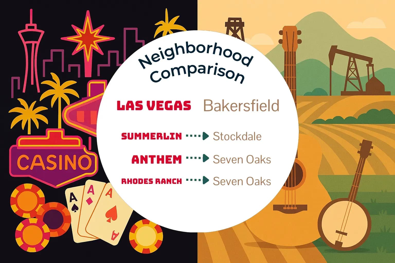 Las Vegas vs Bakersfield Neighborhood Comparison