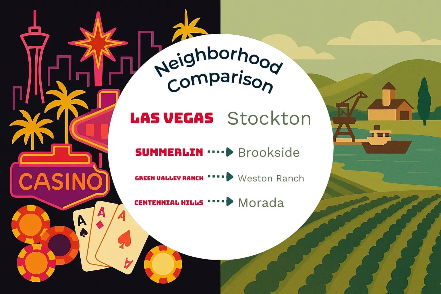 Las Vegas vs Stockton Neighborhood Comparison