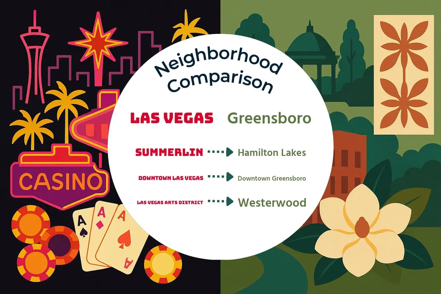Las Vegas vs Greensboro Neighborhood Comparison