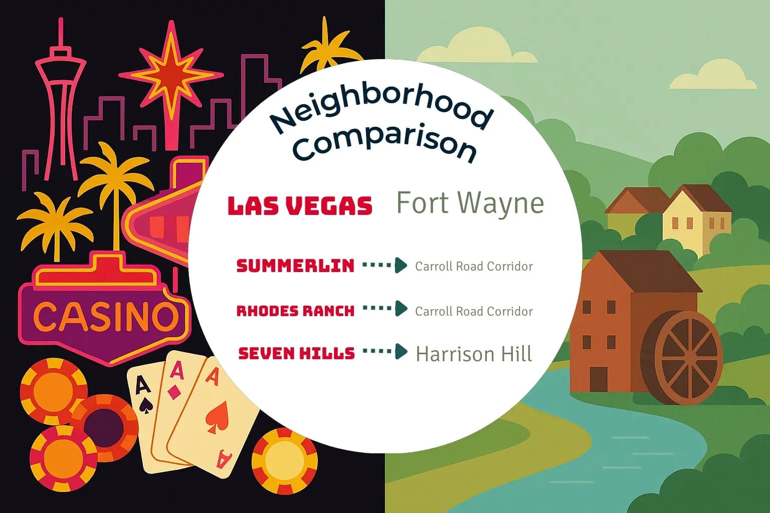 Las Vegas vs Fort Wayne Neighborhood Comparison