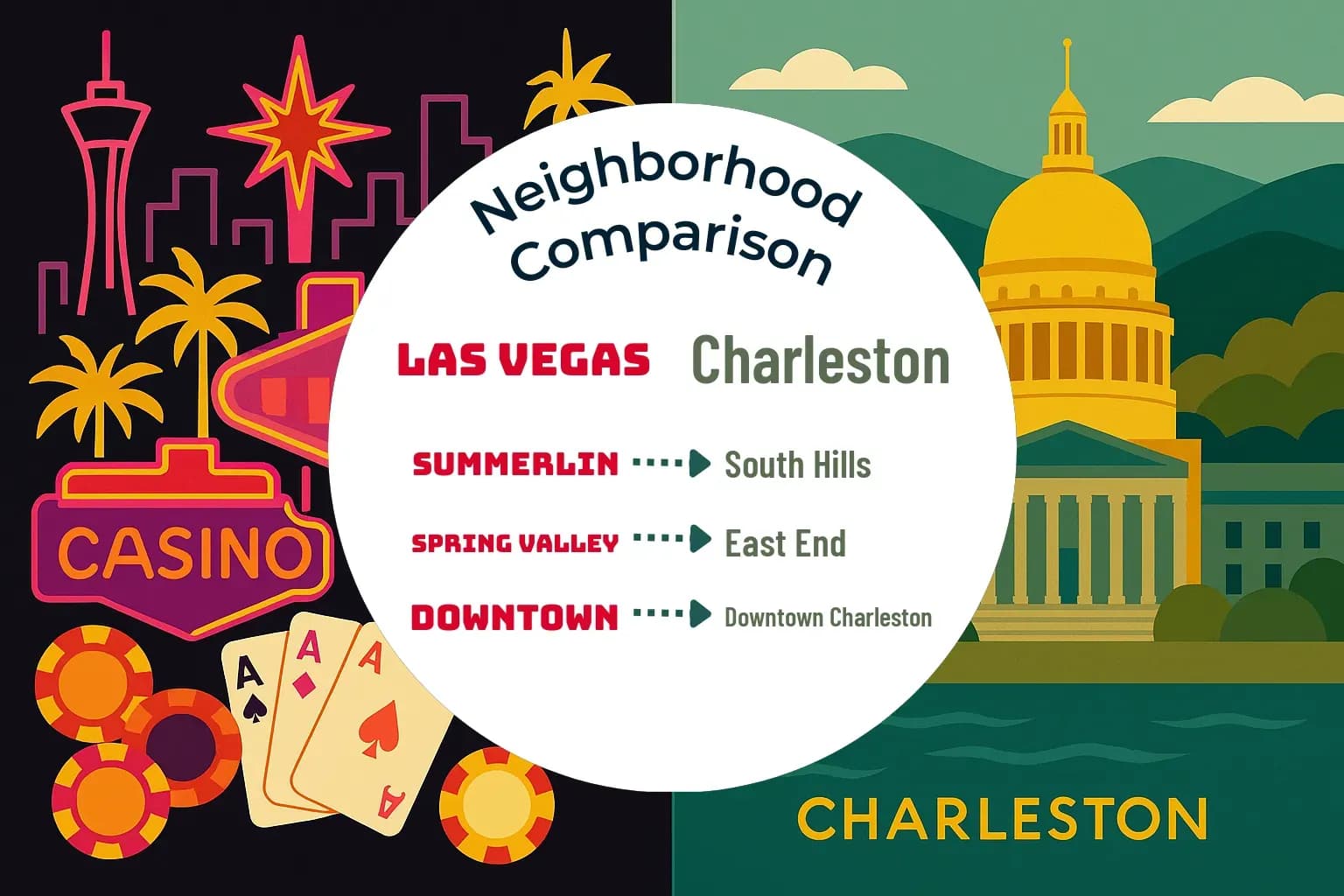 Las Vegas vs Charleston Neighborhood Comparison