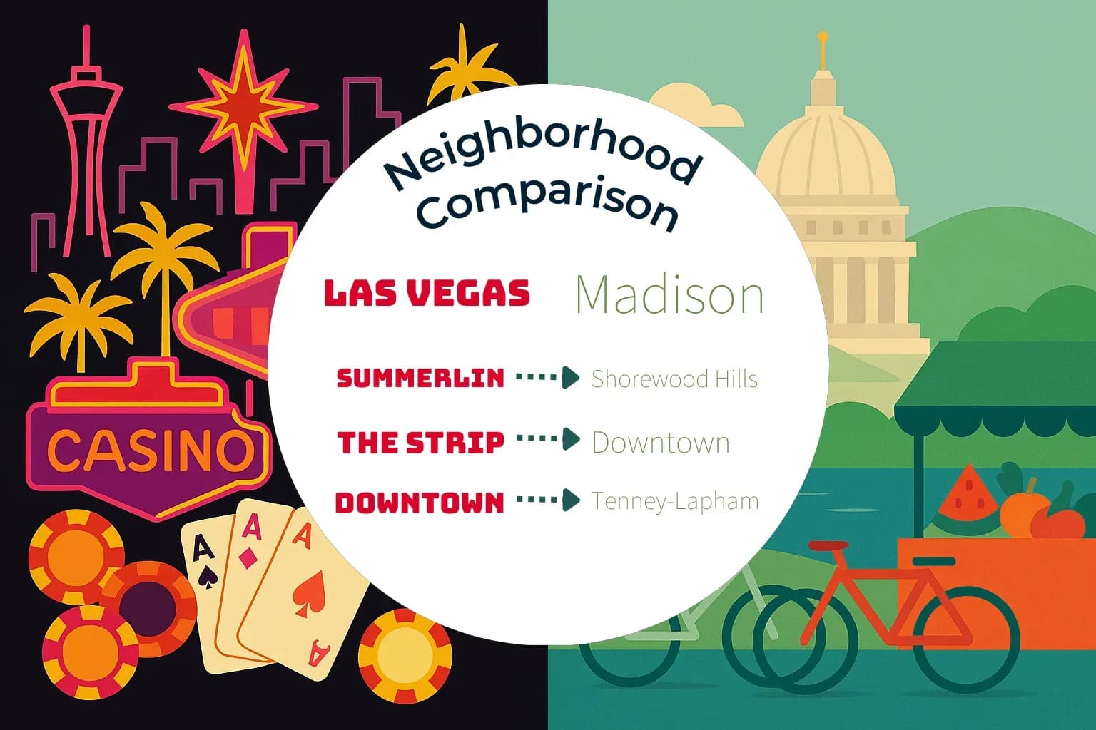 Las Vegas vs Madison Neighborhood Comparison