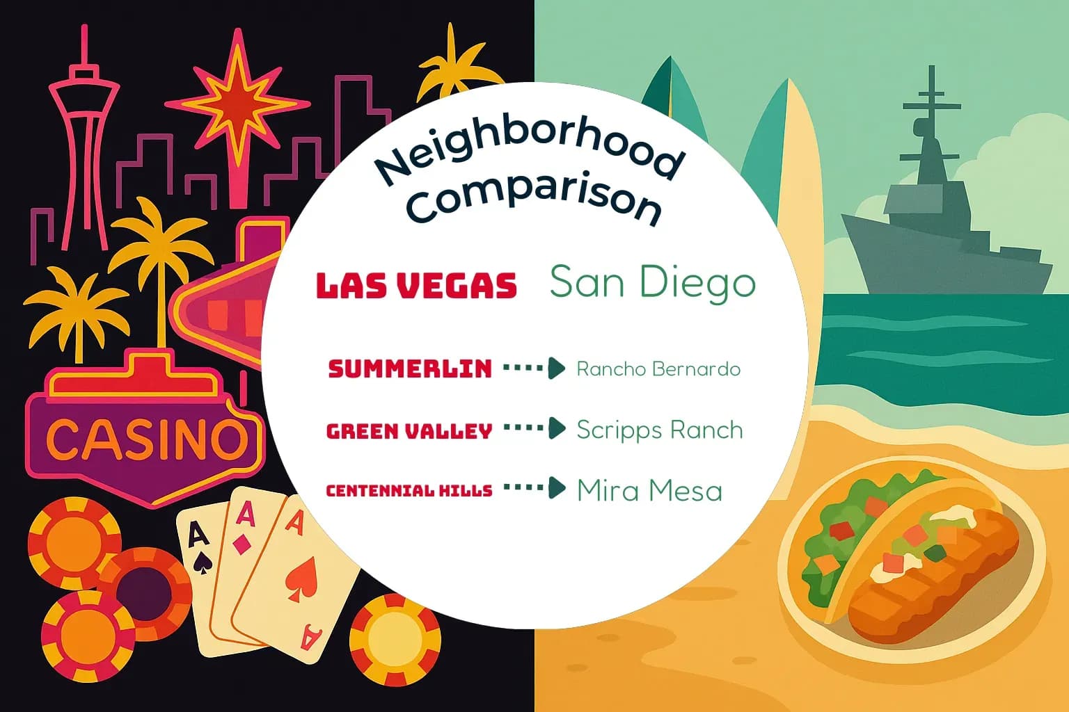 Las Vegas vs San Diego Neighborhood Comparison