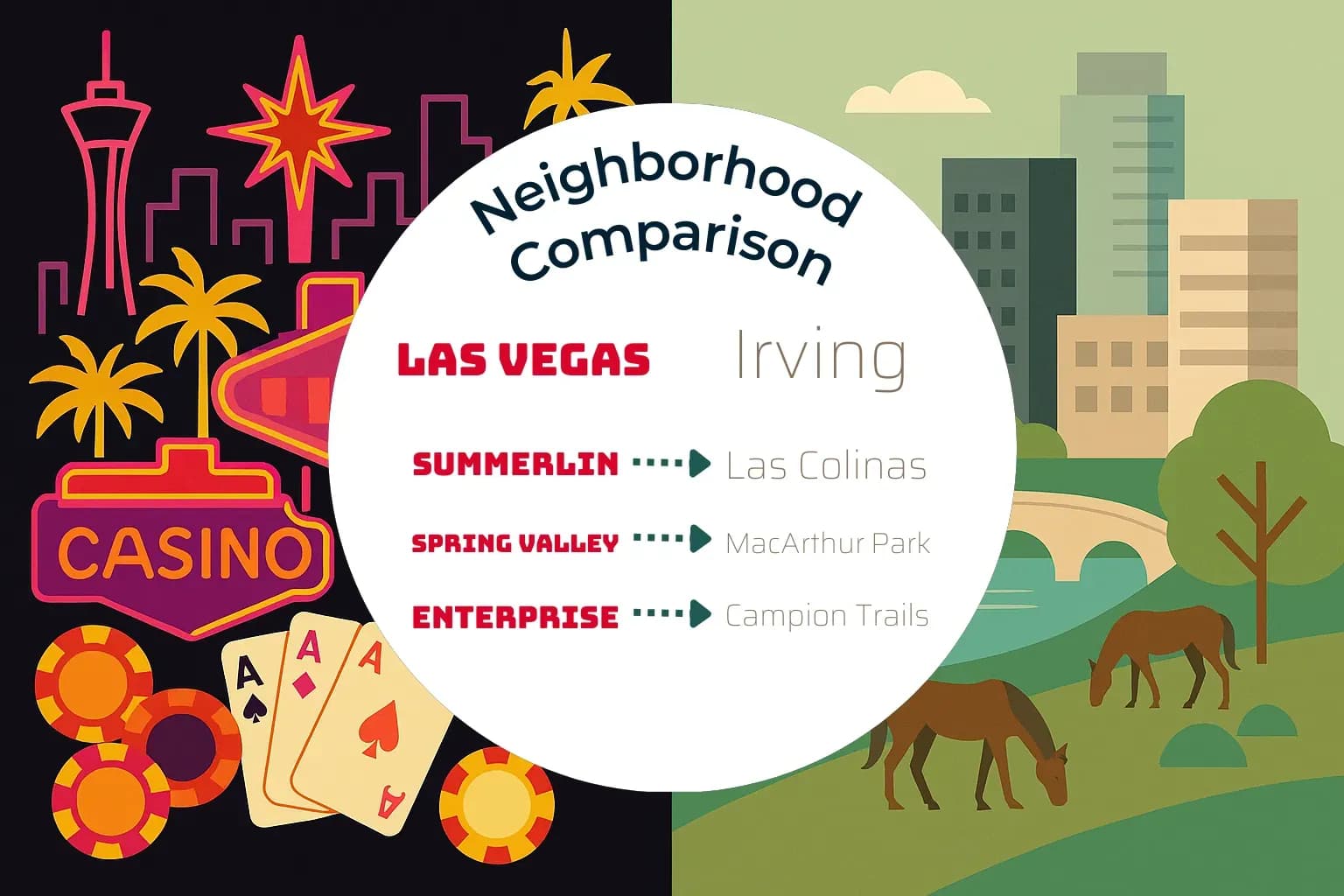 Las Vegas vs Irving Neighborhood Comparison