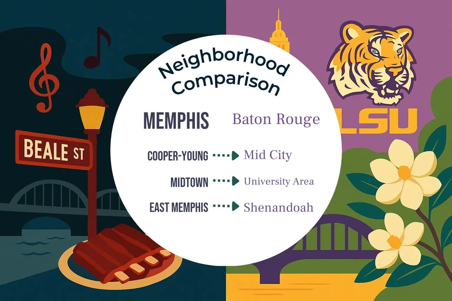 Memphis vs Baton Rouge Neighborhood Comparison