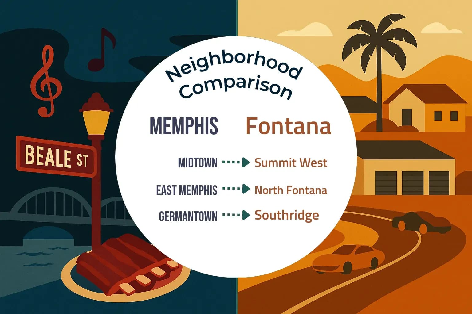 Memphis vs Fontana Neighborhood Comparison